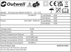 Outwell Ecocool Lite Elektrische Koelbox - 24 Liter - Donkerblauw -Campingreeksen Winkel 1068 1900 ecocool blauw 4