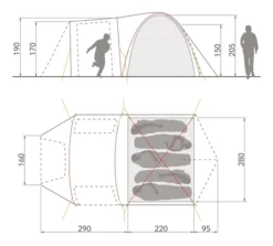 Vaude Campo Casa XT Koepeltent - 3/4 Persoons -Campingreeksen Winkel 14229 g