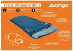 Vango Evolve Superwarm Slaapzak - Blauw 17 Vango Evolve Superwarm Slaapzak - Blauw -Campingreeksen Winkel 1900 1783 evolve superwarm single 1