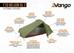 Vango F10 Helium UL 2 Ultralichte Trekking Tunneltent - 1/2 Persoons - Groen -Campingreeksen Winkel 1900 1783 f10 helium ul 2 6
