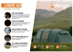 Vango Lismore 450 Tunneltent - 4 Persoons - Groen 21 Vango Lismore 450 Tunneltent - 4 Persoons - Groen -Campingreeksen Winkel 1900 1783 lismore 450 package 4