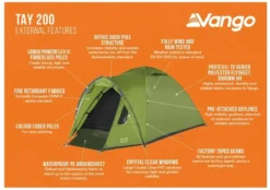 Vango Tay 200 Koepeltent - 2 Persoons - Groen -Campingreeksen Winkel 1900 1783 tay 200 2