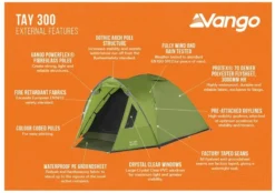 Vango Tay 300 Koepeltent - 3 Persoons - Groen -Campingreeksen Winkel 1900 1783 tay 300 3