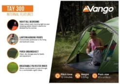 Vango Tay 300 Koepeltent - 3 Persoons - Groen -Campingreeksen Winkel 1900 1783 tay 300 4