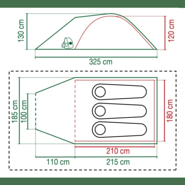 Coleman Darwin 3 Plus Koepeltent - 3 Persoons 2 Coleman Darwin 3 Plus Koepeltent - 3 Persoons - Afbeelding 2