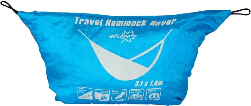 Bo-Camp Travel Hammock Hover 1 Persoons Reishangmat - Blauw/Grijs 2 Bo-Camp Travel Hammock Hover 1 Persoons Reishangmat - Blauw/Grijs - Afbeelding 2