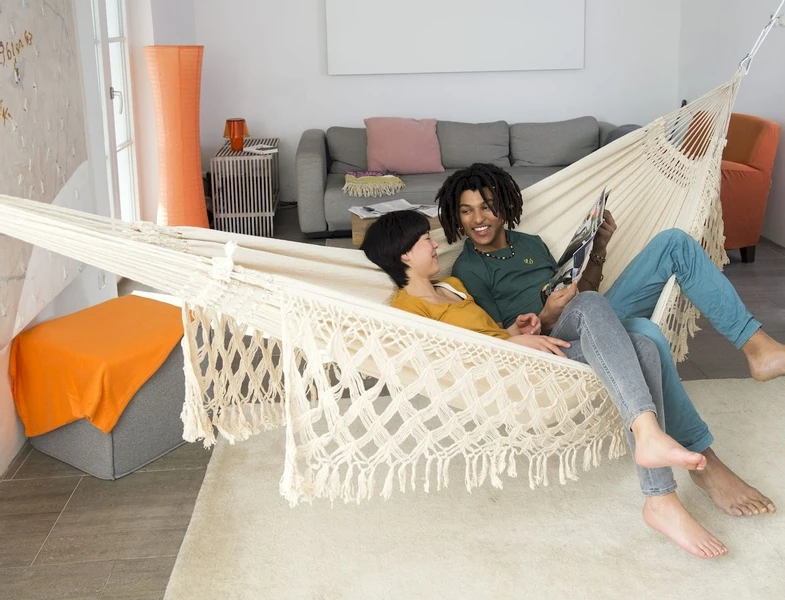 Amazonas Rio 2 Persoons Hangmat - Beige 5 Amazonas Rio 2 Persoons Hangmat - Beige - Afbeelding 5