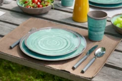 Bo-Camp Halo Melamine Serviesset - 12-delig - Aqua -Campingreeksen Winkel 900 1350 6181392 06
