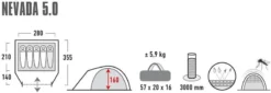 High Peak Nevada 5.0 Koepeltent Met Luifel - 5 Persoons -Campingreeksen Winkel 900 2483 4001690102094.pt01