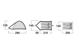 Husky Bizam Koepeltent - 2+ Persoons -Campingreeksen Winkel bizam afmetingen