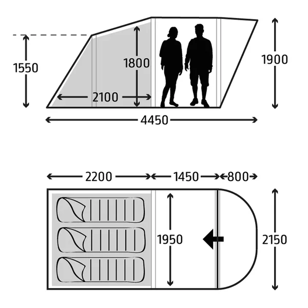 Kampa Brean 3 Air Opblaasbare Tunneltent - 3 Persoons 9 Kampa Brean 3 Air Opblaasbare Tunneltent - 3 Persoons - Afbeelding 9